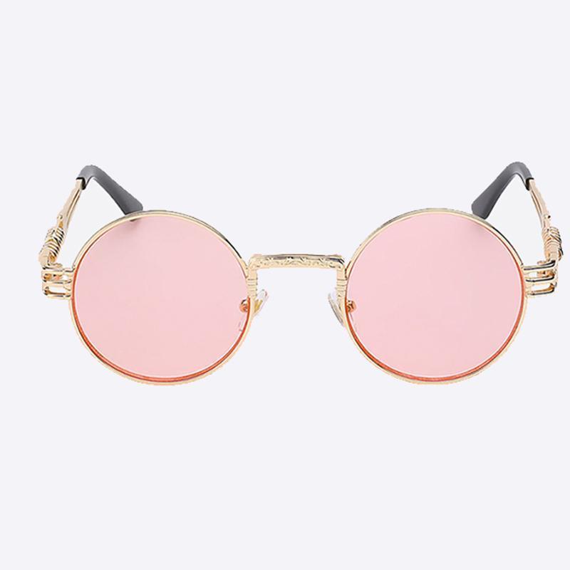 2 Chainz Vintage Sunglasses - Steampunk Round Shades Sunglasses Black
