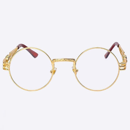 2 Chainz Vintage Sunglasses - Steampunk Round Shades Sunglasses Black