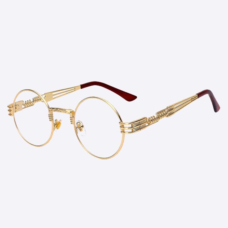 2 Chainz Vintage Sunglasses - Steampunk Round Shades Sunglasses Black