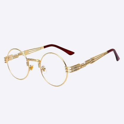 2 Chainz Vintage Sunglasses - Steampunk Round Shades Sunglasses Black