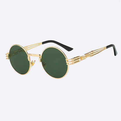 2 Chainz Vintage Sunglasses - Steampunk Round Shades Sunglasses Black