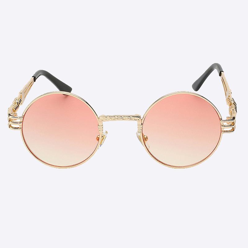 2 Chainz Vintage Sunglasses - Steampunk Round Shades Sunglasses Black