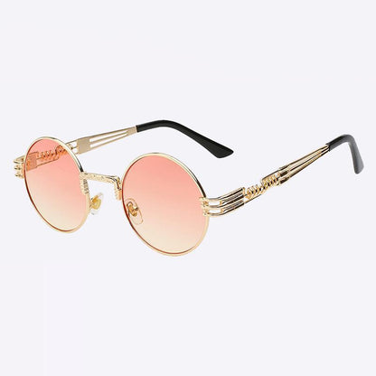 2 Chainz Vintage Sunglasses - Steampunk Round Shades Sunglasses Black