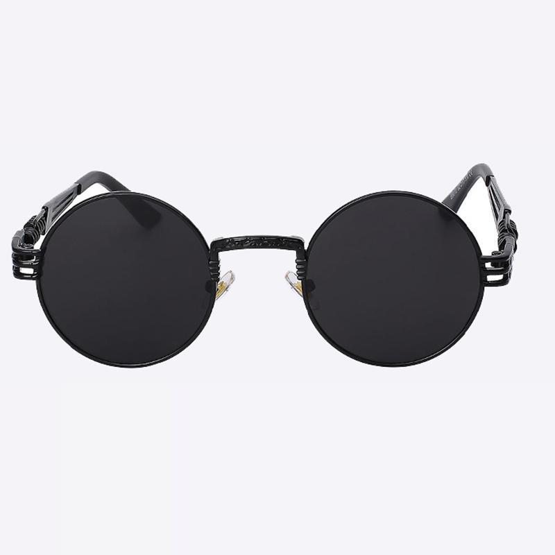 2 Chainz Vintage Sunglasses - Steampunk Round Shades Sunglasses Black