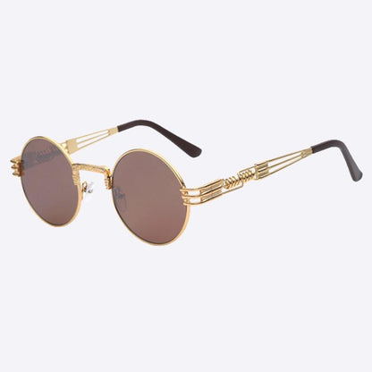 2 Chainz Vintage Sunglasses - Steampunk Round Shades Sunglasses Black