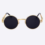 2 Chainz Vintage Sunglasses - Steampunk Round Shades Sunglasses Black Golden