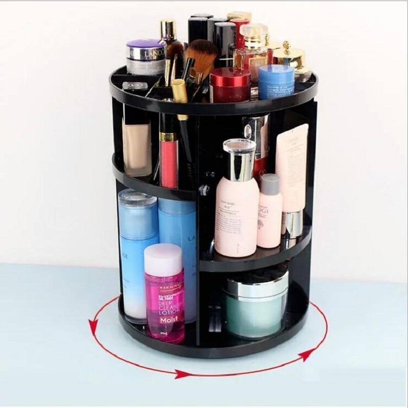 360 Rotating Makeup Organizer Makeup Accessories Black