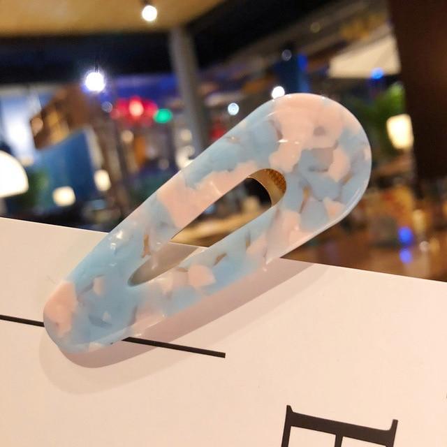 Acrylic Colorful Hair Clip Barrettes Hair Accessories Pink Blue A