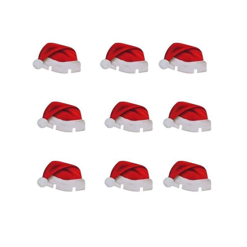 loomrack 10 PCS Christmas Santa Hat Wine Glass Decoration Christmas Accessories