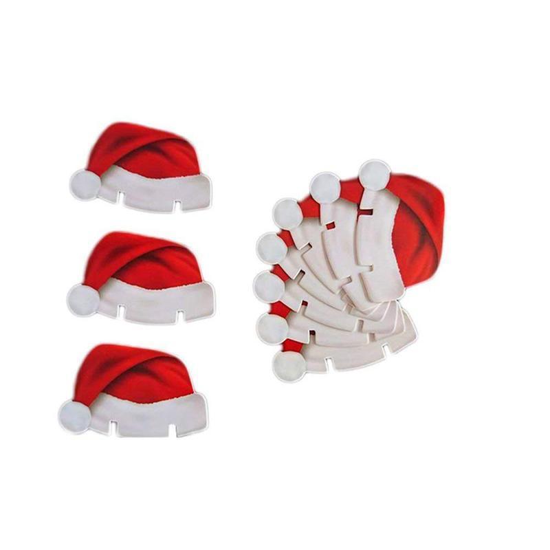 loomrack 10 PCS Christmas Santa Hat Wine Glass Decoration Christmas Accessories