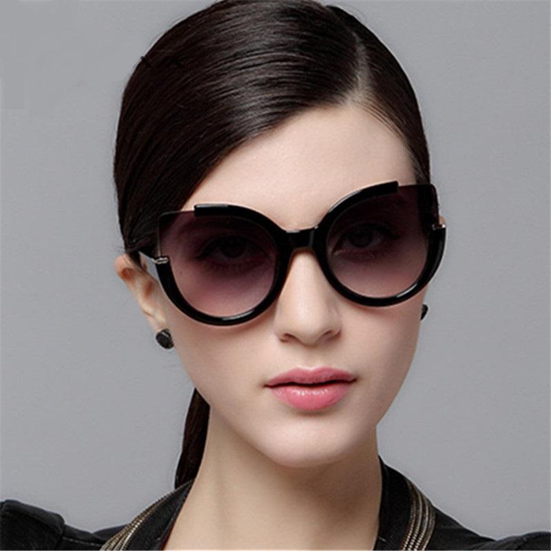 3/4 Frame Big Cat Eye Sunglasses