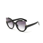 loomrack 3/4 Frame Big Cat Eye Sunglasses Home Black