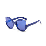 loomrack 3/4 Frame Big Cat Eye Sunglasses Home Blue