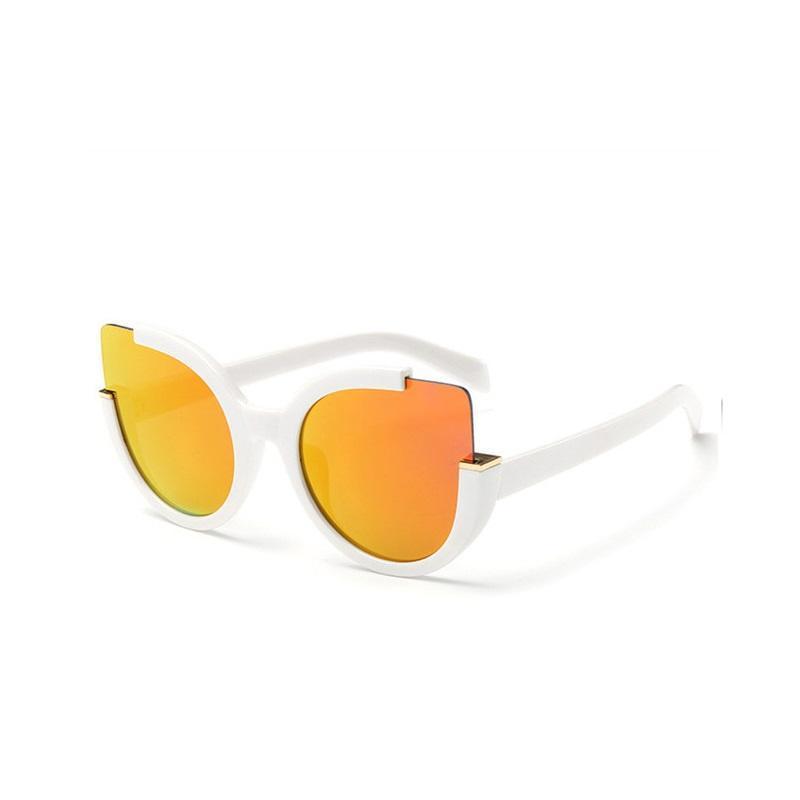 loomrack 3/4 Frame Big Cat Eye Sunglasses Home White