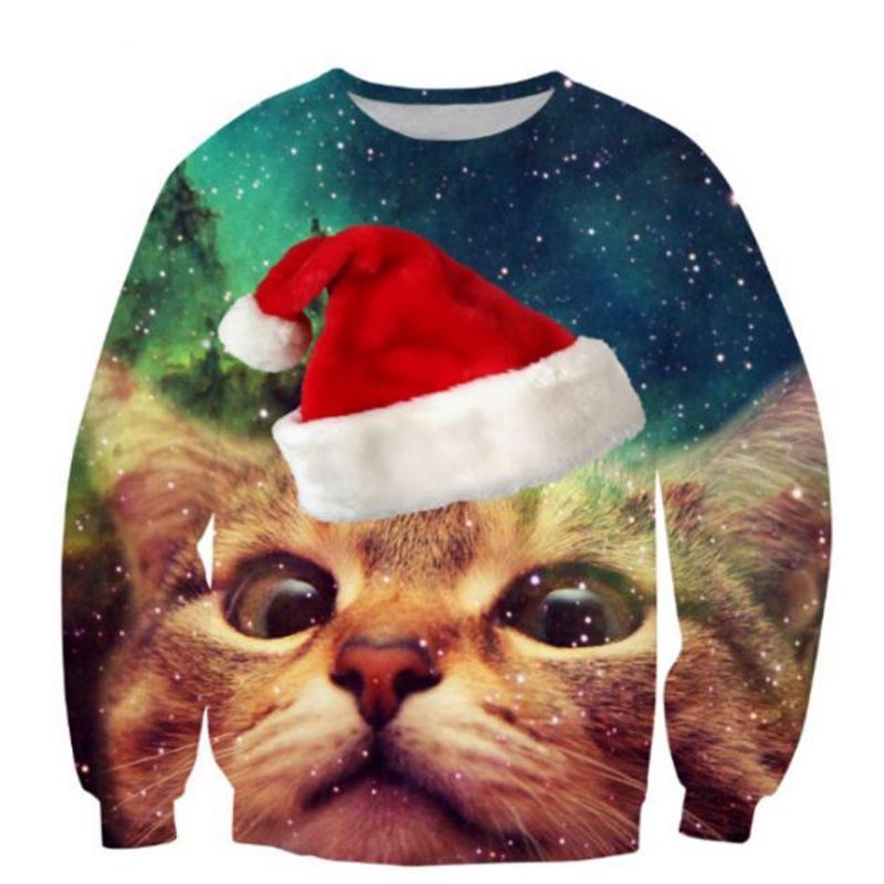 3D Cat Ugly Christmas Sweater