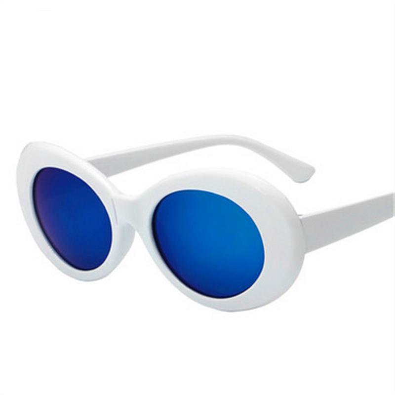 loomrack 60s Round Bold Framed Sunglasses Sunglasses Royal/White Blue