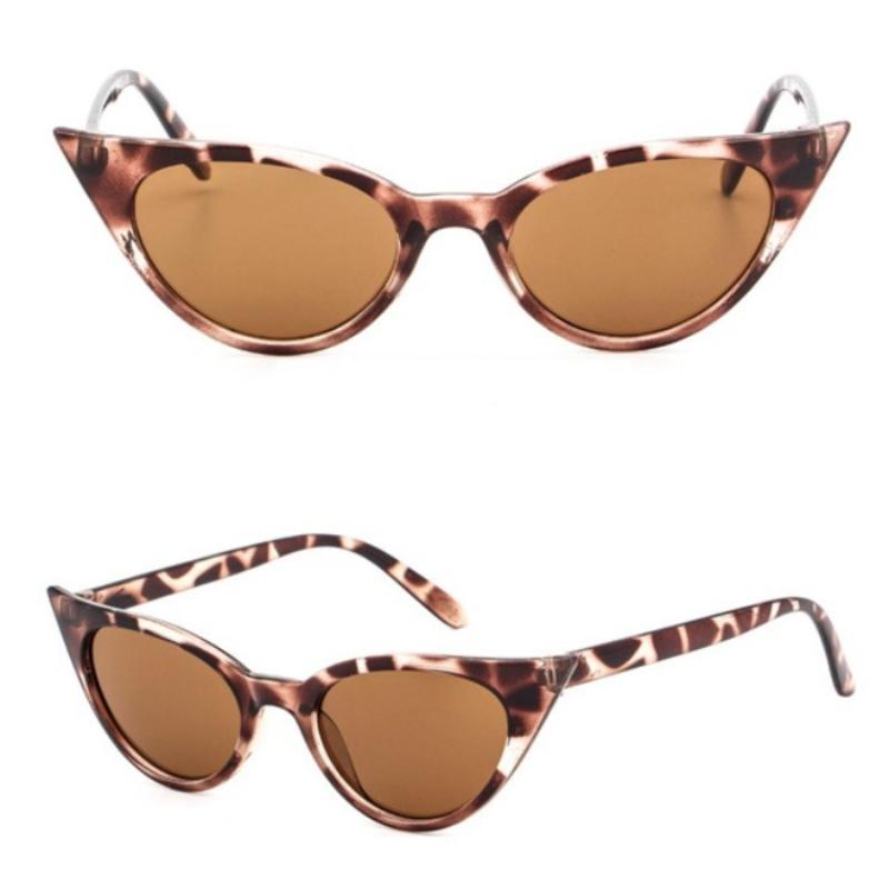 loomrack 90s Retro Lady Cat Eye Pointed Tip Sunglasses Sunglasses small leopard