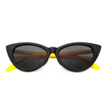 loomrack 90s Retro Lady Cat Eye Pointed Tip Sunglasses Sunglasses yellow leg