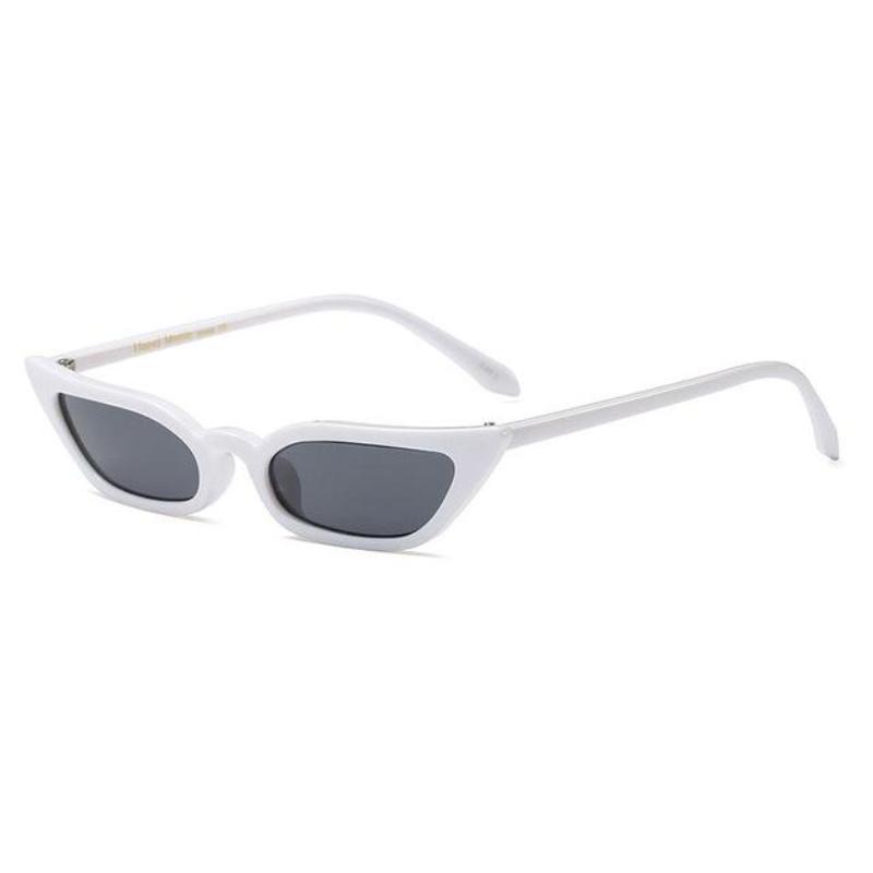 loomrack 90s Small Rectangular Pointy Sunglasses Sunglasses White